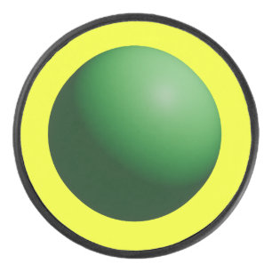 De Hockey Sphère verte sur palet jaune