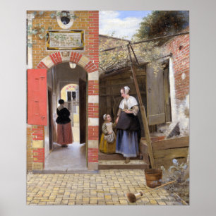 De Hooch - Innenhof eines Hauses 1658 Poster