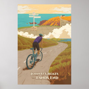 De John O' Groats à Lands End Affiche de voyage à 