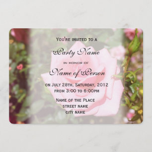 De jolies invitations de fête de fleurs de rose ro