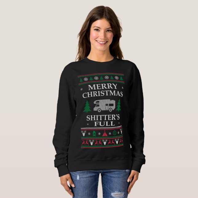De Joyeux Noël plein rv sweatshirt laid de (Devant entier)