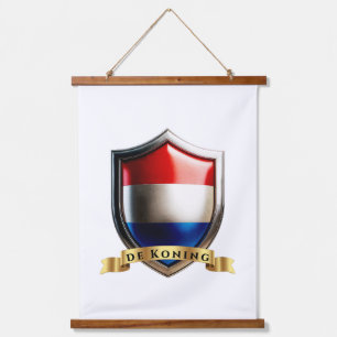 de Koning Niederlande Familienname Schild Wandteppich Mit Holzrahmen