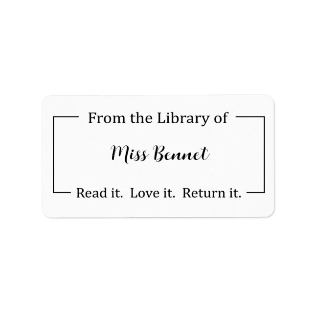 De la Bibliothèque du Étiquette, Stickers Enseigna (Devant)