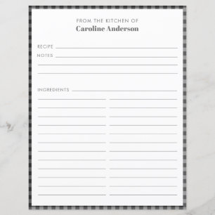 De La Cuisine   Page Recette de plaid gris noir