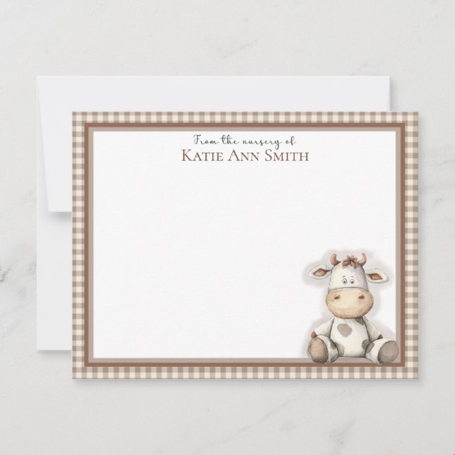 De la Nursery Of Baby shower Merci Carte pour note (Devant)