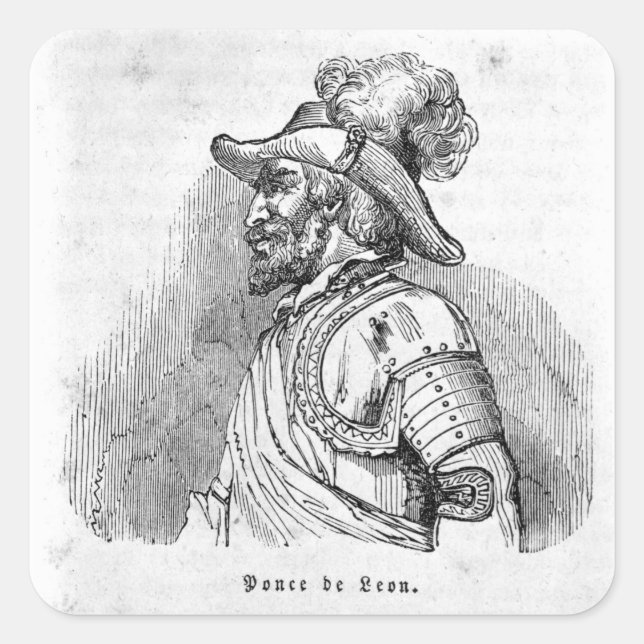 De Leon Juans Ponce Quadratischer Aufkleber (Vorderseite)