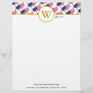 De Lettre AMERICA USA Christian Stationery en-tête