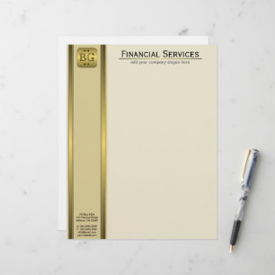 De Lettre Avec Motif En-tête commercial Cream Gold Plate Accountant