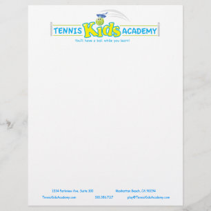 De Lettre Avec Motif Tennis Kids Academy modèle en-tête personnalisé