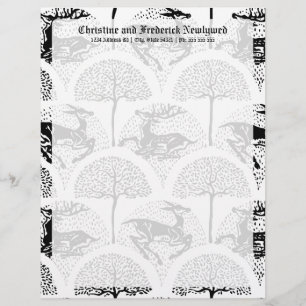 De Lettre Customisable Cerfs et arbres médiévaux, en-tête