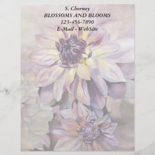 DE LETTRE CUSTOMISÉE POURPULAIRE ET JAUNE DAHLIAS EN-TÊTE PERSONNALISAB
