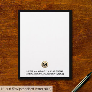 De Lettre Élégant or Monogramme en-tête du planificateur fin