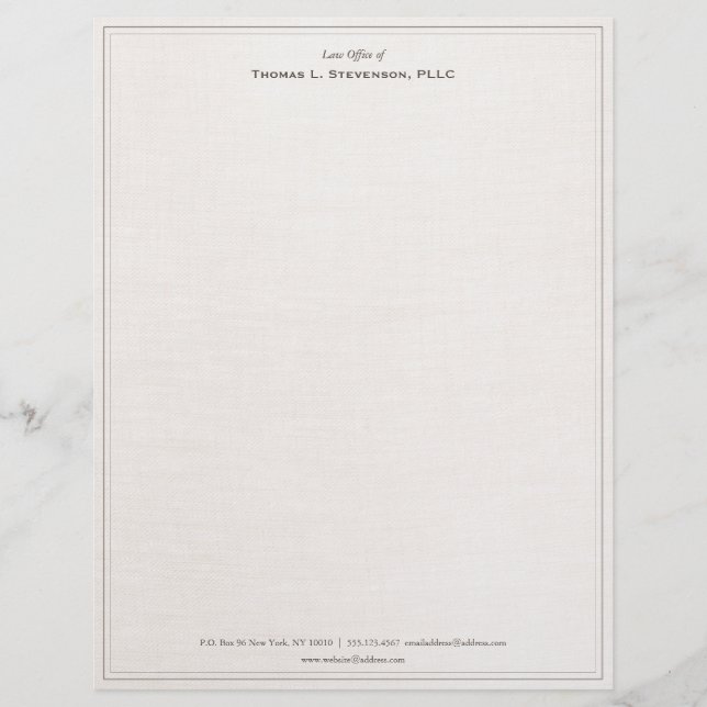 De Lettre En-tête Beige Professionnelle Traditionnelle Éléga (Devant)