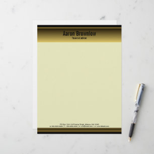 De Lettre En-tête commercial Comptable des barres noir et or