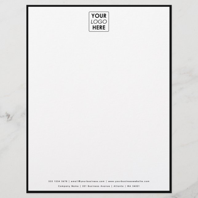 De Lettre En-tête du logo professionnel Black Border (Devant)
