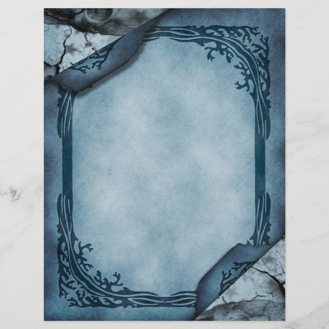 De Lettre En-tête gothique Parchemin Bleu (Dos)