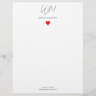 De Lettre En-tête mariage, moderne, minimaliste