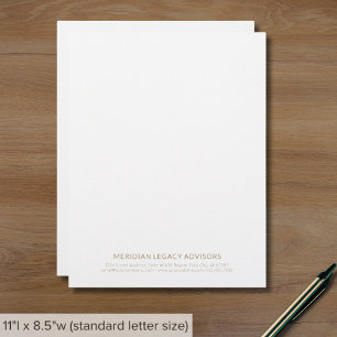 De Lettre En-tête simple affaires blanc et or