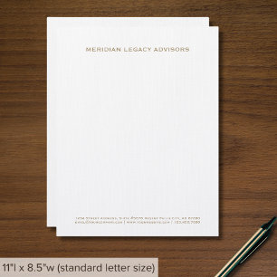 De Lettre En-tête simple affaires blanc et or