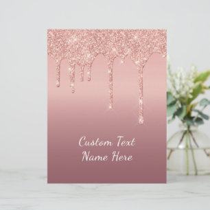De Lettre En-tête texte personnalisé rose Gold Parties scint