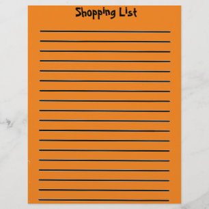 De Lettre Liste d'achats en-tête orange