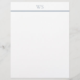 De Lettre Papeterie à en-tête avec monogramme en barre bleu