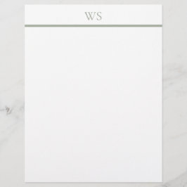 De Lettre Papeterie à en-tête avec monogramme en barre vert 