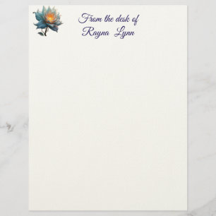 De Lettre Papier à en-tête floral personnalisé
