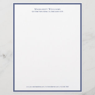De Lettre Papier à en-tête professionnel avec bordure bleu m