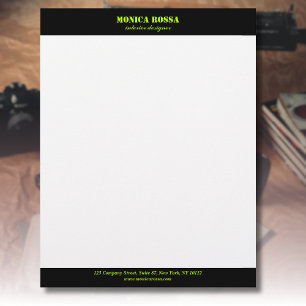 De Lettre Papier à en-tête professionnel simple moderne néon