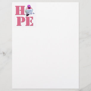 De Lettre Papier en-tête en forme d'Hummingbird rose HOPE