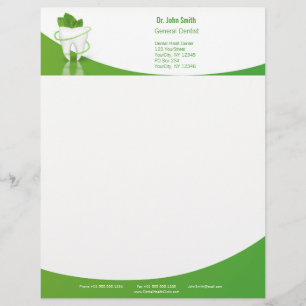 De Lettre Personnalisée Dental Médicale Mint Feuille dent - En-tête