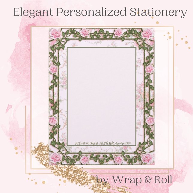 De Lettre Rose Florals en-tête personnalisé (Créateur téléchargé)
