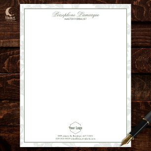 De Lettre Sage Green Delicate en-tête Herbal Business