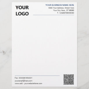 De Lettre Votre code QR en-tête Business Exemple avec logo