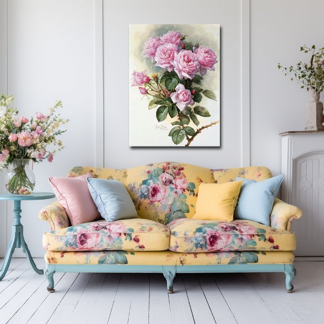 De Longpre Pink Roses Hummeln 1899 Poster (Von Creator hochgeladen)