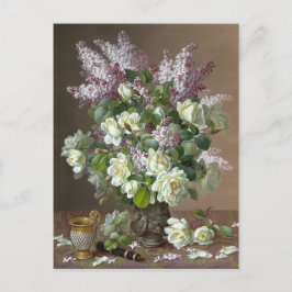De Longpré Rose und Lilacs CC0600 Blume Postkarte