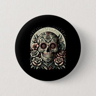 De Los Muertos Tag des toten sauren Schädelhallowe Button
