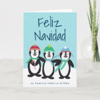 De Los Pingüinos Tarjeta de Navidad