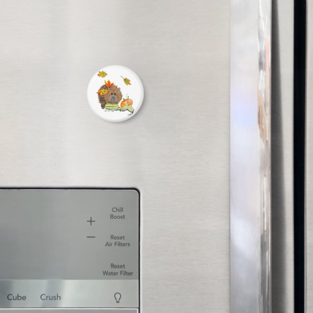 DE Magnet Herbst Igel mit Kürbis (In Situ (Kühlschrank))