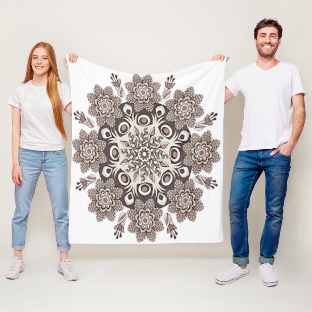  de mandala color marrón fleecedecke (Beispiel)