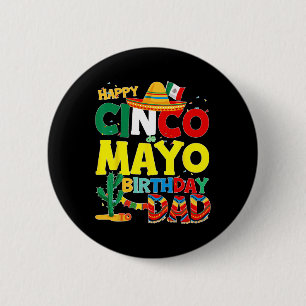 De Mayo Birthday to Vater Happy Birthday Pater Mex Button