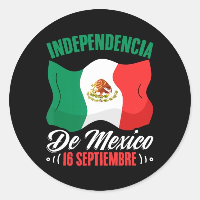 De Mexico 16 Septiembre Mexican Independence Runder Aufkleber (Vorderseite)