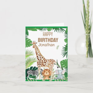 De mignons animaux dans la jungle gros anniversair