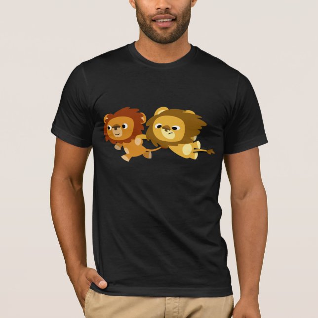 De mignons lions de caricature en T-shirt (Devant)