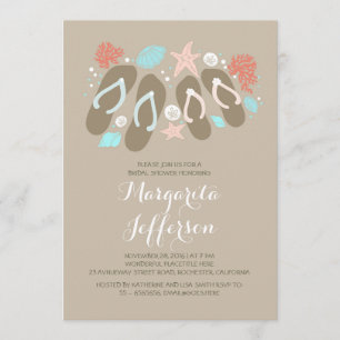 de mignons tongs invitations de douche nuptiale