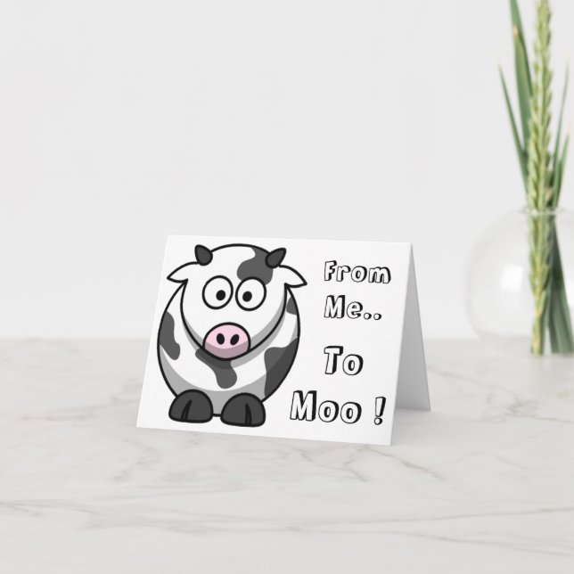 De moi.. à Moo ! Carte de note (Devant)