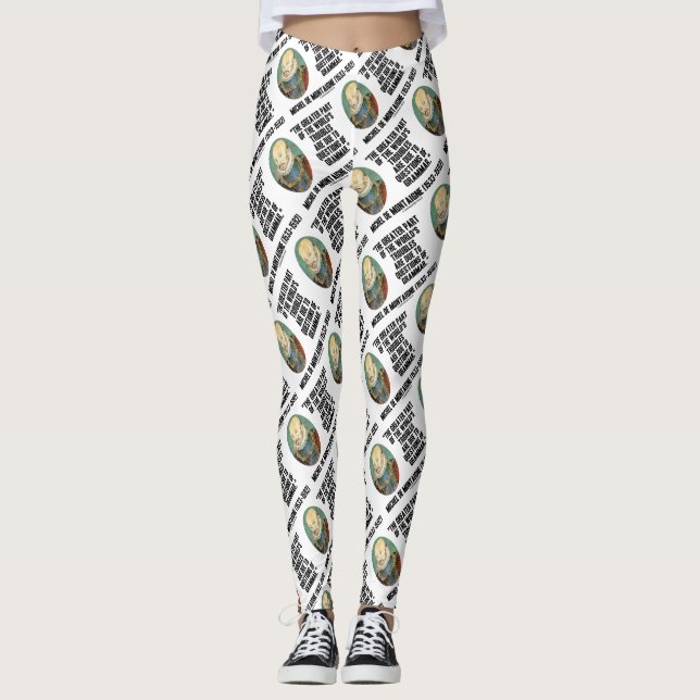 de Montaigne World: Grammatik-Fragen Leggings (Vorderseite)