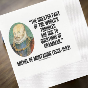 de Montaigne World: Grammatik-Fragen Serviette