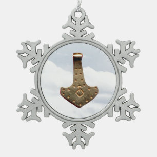 De Neige Flocon d'étain en marteau d'or Yule ornement